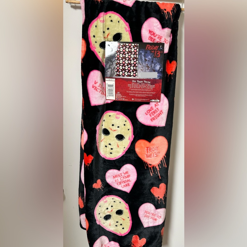 New Jason Friday the 13th Valentine’s Silk Throw Blanket